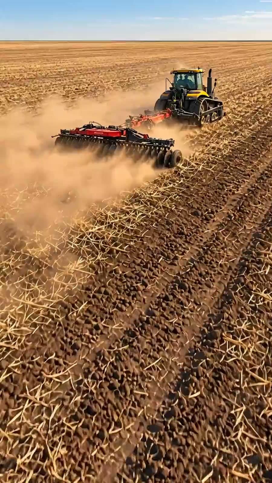Drone shots of JAD AGROTECH machines at work in the field.